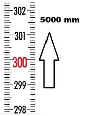 VERTICAL FLEXIBLE RULE ZERO AT THE BOTTOM LENGTH 5000 MM<br>REF : RGVR1-00B050